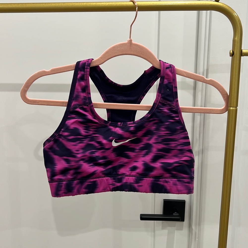 Nike dri - fit sports bra. Purple and pink